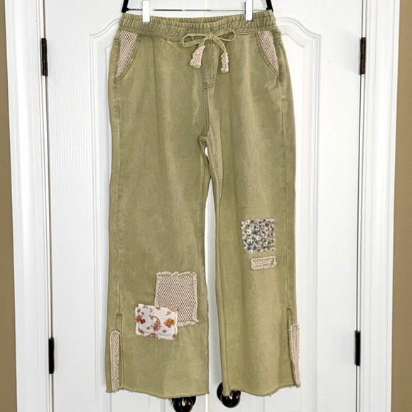 🌿POL Olive Patchwork Casual Pants - Picture 2 of 6